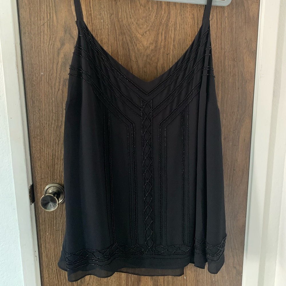 Beautifully beaded torrid chiffon spaghetti strap